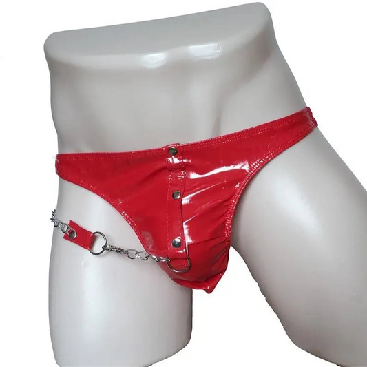 red Men’s Shackled Heat T-Back - pridevoyageshop.com - gay men’s thongs, boxers, briefs and jockstraps