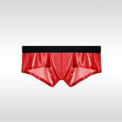 red Men's Slick Seduction Ice Silk Boxers - pridevoyageshop.com - gay men’s thongs, boxers, briefs and jockstraps