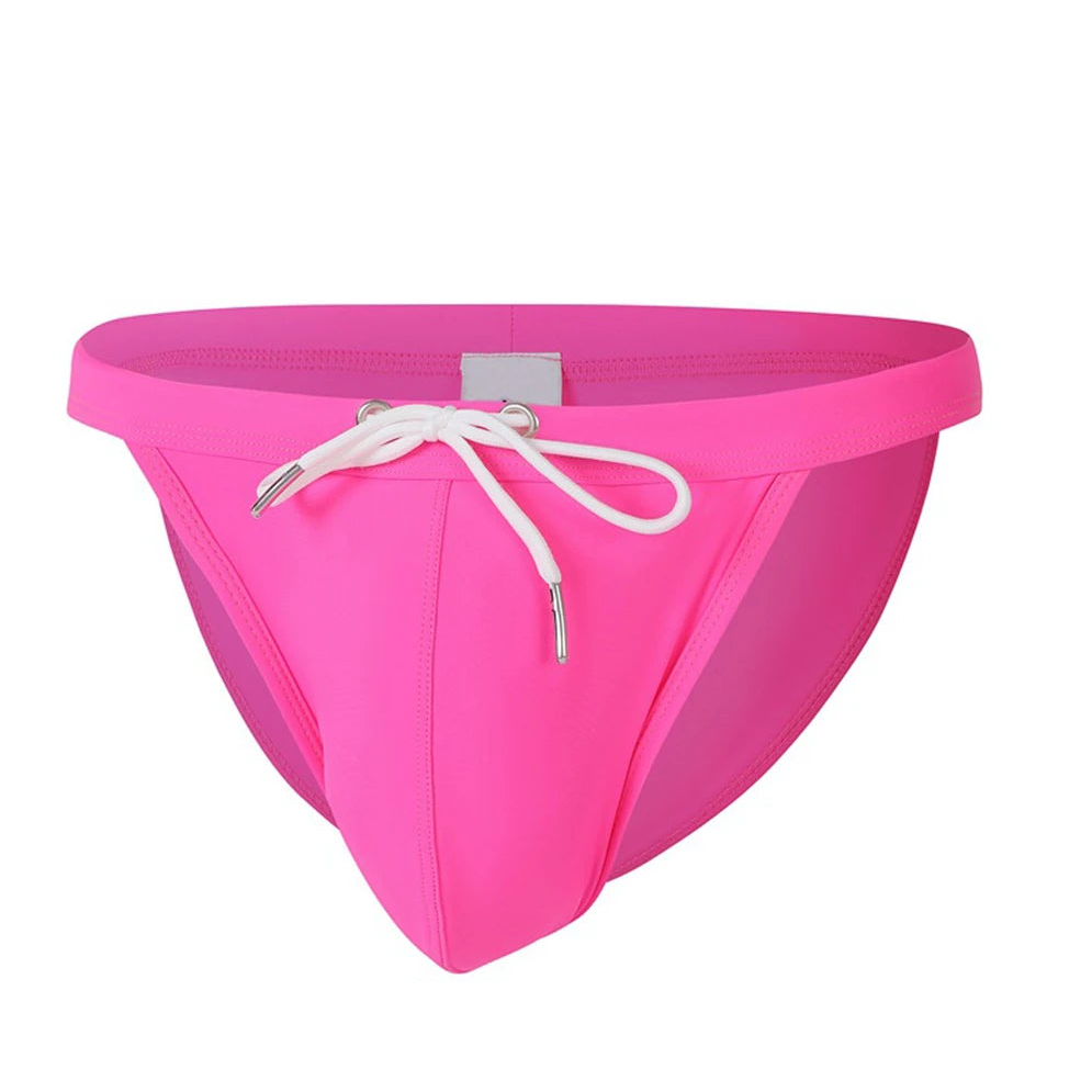 rose red Men’s Wet Package Micro Swim Briefs - pridevoyageshop.com - gay men’s sexy swim briefs, trunks, board shorts, and bikinis