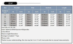 size chart of Disco Mirage Mesh Top - pridevoyageshop.com - gay men's fashion, clubwear, party outfit
