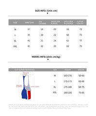 size chart of details of bluish green Men’s On-Point Chevron Singlet – pridevoyageshop.com – gay men’s harness, lingerie and fetish wear
