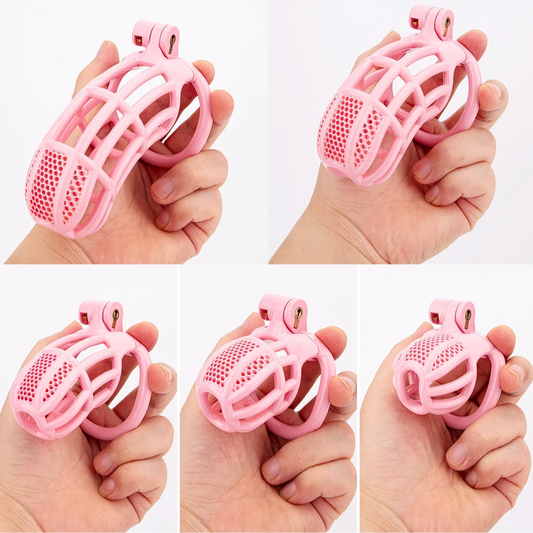 sizes show of Pink BeggingBoi Chastity Cage from Pridevoyageshop