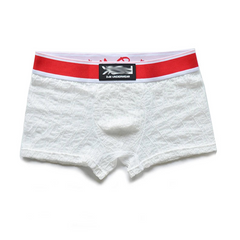 white DM F.U.C.K. Lace Boxers - pridevoyageshop.com - gay men’s thongs, boxers, briefs and jockstraps