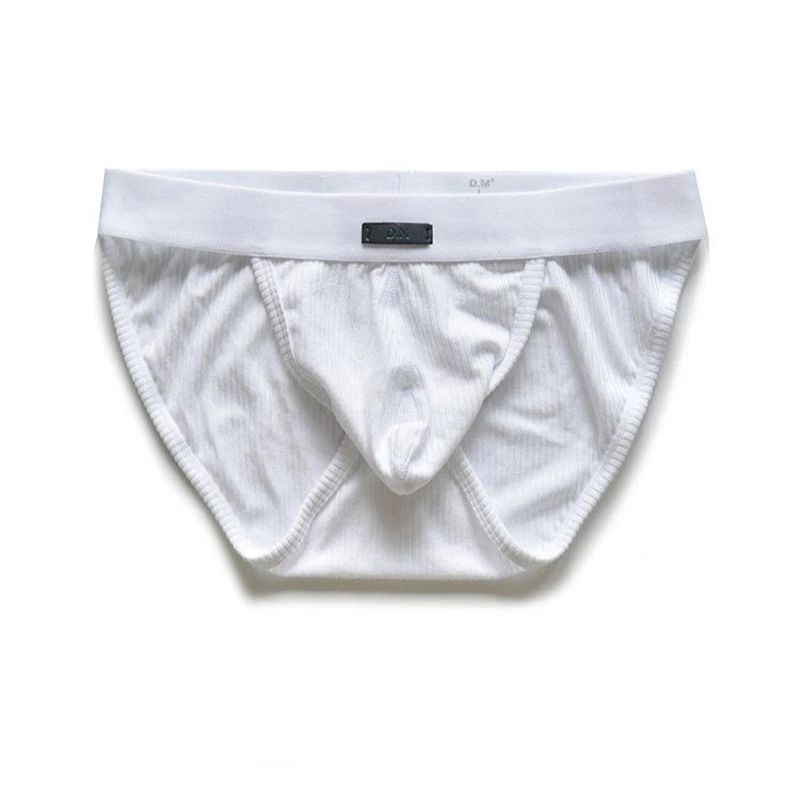 white DM Men’s “Ribbed Master” Full-Coverage Brief - pridevoyageshop.com - gay men’s thongs, boxers, briefs and jockstraps