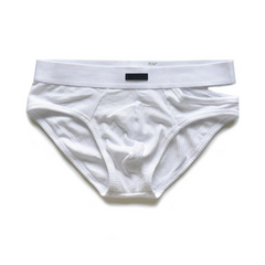 white DM Men’s “Side-Slit” Cutout Brief - pridevoyageshop.com - gay men’s thongs, boxers, briefs and jockstraps