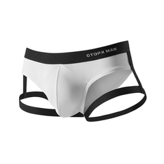 white Men’s Garter Jock Briefs - pridevoyageshop.com - gay men’s thongs, boxers, briefs and jockstraps