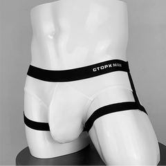 white Men’s Garter Jock Briefs - pridevoyageshop.com - gay men’s thongs, boxers, briefs and jockstraps