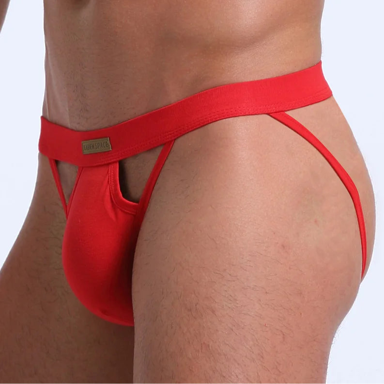 white Men’s KarenSpace Cutout Jockstrap - pridevoyageshop.com - gay men’s thongs, boxers, briefs and jockstraps