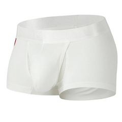 white Men’s Peek-a-Bulge Mesh Pouch Boxers - pridevoyageshop.com - gay men’s thongs, boxers, briefs and jockstraps