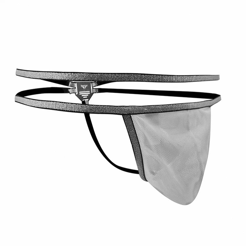 white Men’s Tauwell Double-Band Mesh Thong - pridevoyageshop.com - gay men’s thongs, boxers, briefs and jockstraps
