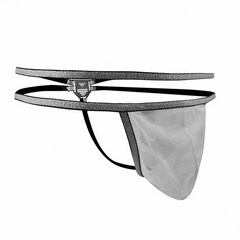 white Men’s Tauwell Double-Band Mesh Thong - pridevoyageshop.com - gay men’s thongs, boxers, briefs and jockstraps