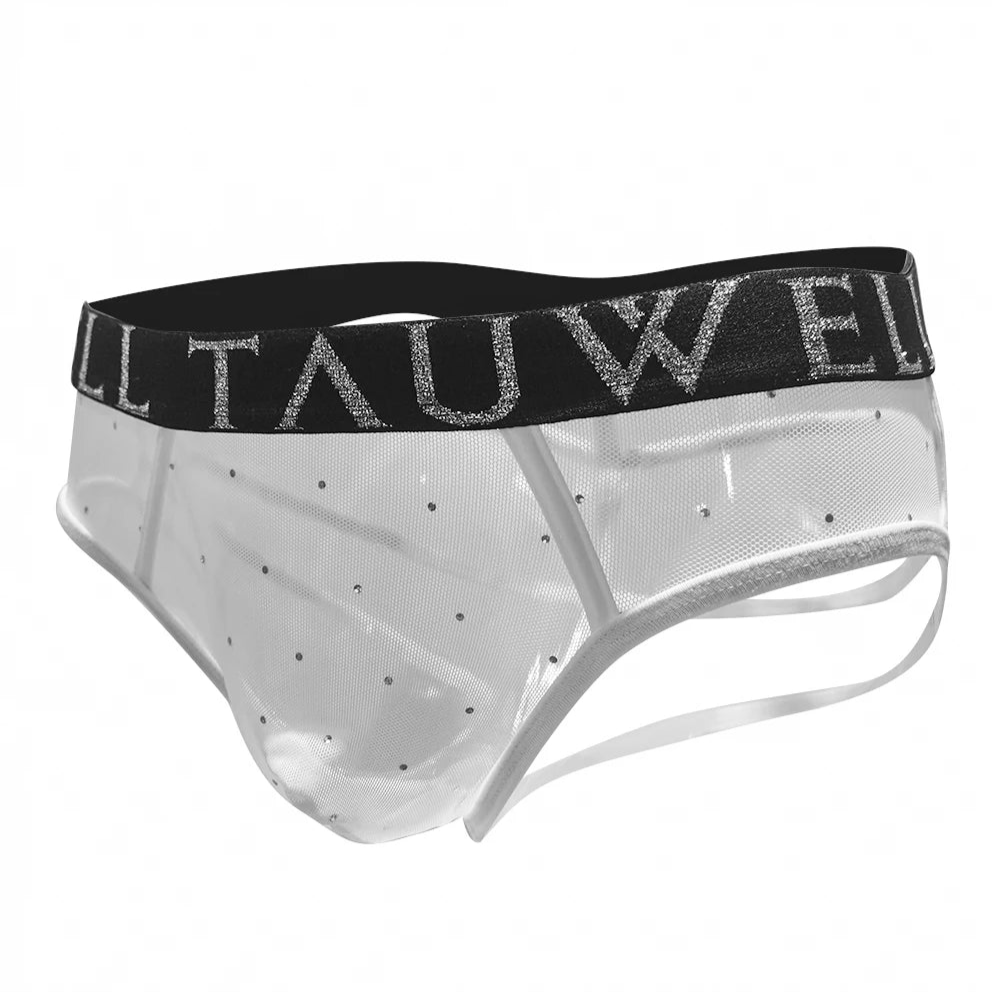 white Men’s Tauwell Sheer Strappy Jockstrap - pridevoyageshop.com - gay men’s thongs, boxers, briefs and jockstraps