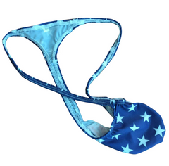 white stars with blue strap Men’s Star-Spangled Tease Patriotic Thong - pridevoyageshop.com - gay men’s thongs, boxers, briefs and jockstraps