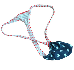 white stars with red strap Men’s Star-Spangled Tease Patriotic Thong - pridevoyageshop.com - gay men’s thongs, boxers, briefs and jockstraps