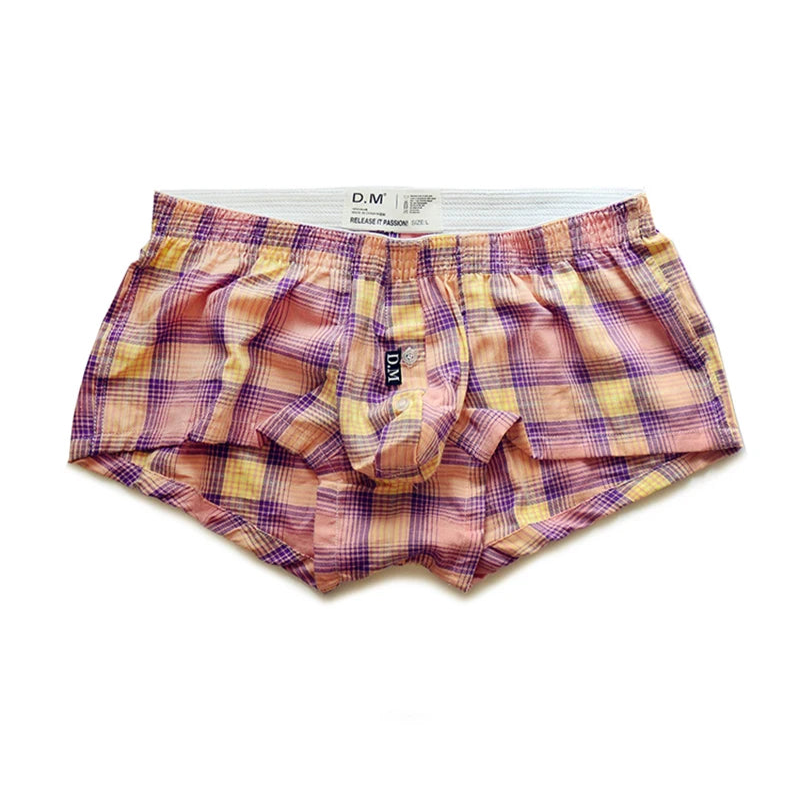 yellow DM Disco Daddy Plaid Boxers - pridevoyageshop.com - gay men’s thongs, boxers, briefs and jockstraps