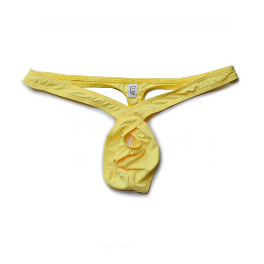 yellow DM Men’s Twist Tease Thong - pridevoyageshop.com - gay men’s thongs, boxers, briefs and jockstraps