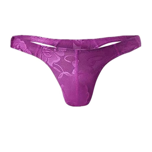 purple Sissy Floral Lace Thong | Gay Men Underwear- pridevoyageshop.com - gay men’s underwear and swimwear