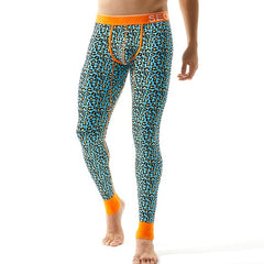 sexy gay man in blue Gay Leggings | Seobean Leopard Print Thermal Leggings - pridevoyageshop.com - gay men’s underwear and activewear