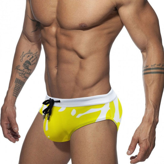 sexy gay man in yellow Gay Swimwear | Push Up Pouch Swim Briefs- pridevoyageshop.com - gay men’s underwear and swimwear
