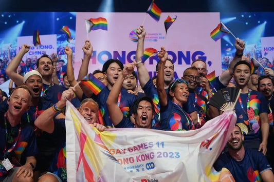Gay sports party celebration with pride community