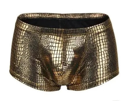 golden Men's Shimmer Snakeskin Pouch Boxers | Gay Underwear- pridevoyageshop.com - gay men’s underwear and swimwear