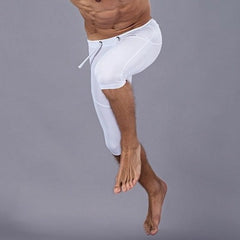 sexy gay man in white Gay Leggings | Men's Sexy 3/4 Compression Sport Leggings - pridevoyageshop.com - gay men’s underwear and activewear