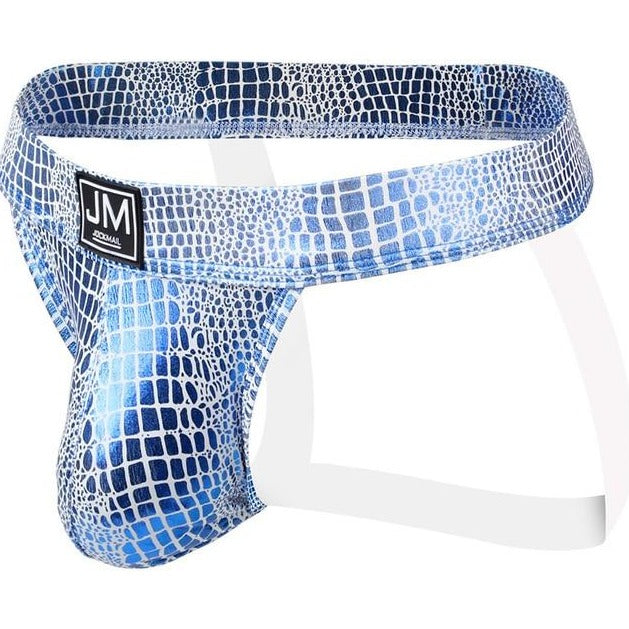 blue Gay Jockstrap: Snakeskin Jockstrap & Erotic Gay Lingerie- pridevoyageshop.com - gay men’s underwear and swimwear