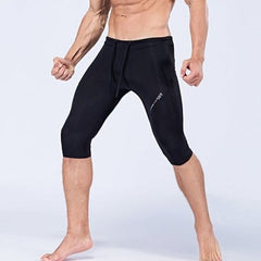 sexy gay man in black Gay Leggings | Men's Sexy 3/4 Compression Sport Leggings - pridevoyageshop.com - gay men’s underwear and activewear