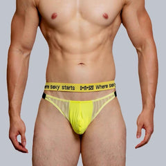 a hot man in yellow DM Starting to Get Sexy Briefs - pridevoyageshop.com - gay men’s thongs, boxers, briefs and jockstraps