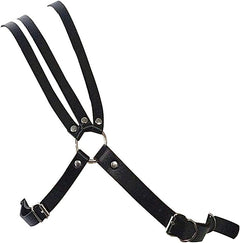 Three-Strap Gladiator Chest Harness: Men's Leather Lingerie and Clubwear- pridevoyageshop.com - gay men’s harness, lingerie and fetish wear