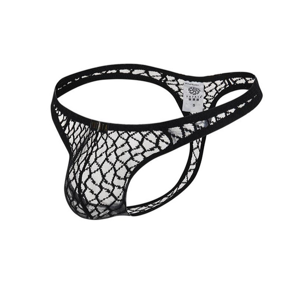 black Men's Breathable See-Thru Mesh Thongs | Gay Men Underwear- pridevoyageshop.com - gay men’s underwear and swimwear