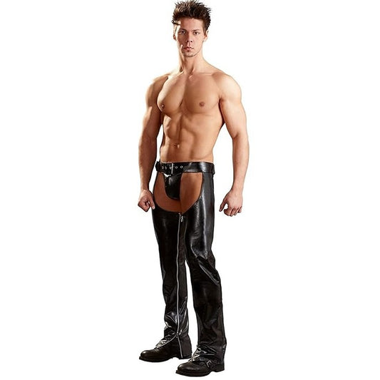 a sexy gay man in Men's PU Leather Assless Cowboy Chaps - pridevoyageshop.com - gay men’s bodystocking, lingerie, fishnet and fetish wear