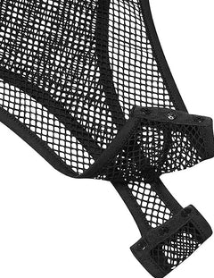 details of Men's Black Mesh Bodysuit: Fishnet Bodysuit for Men | Leotard Men- pridevoyageshop.com - gay men’s harness, lingerie and fetish wear