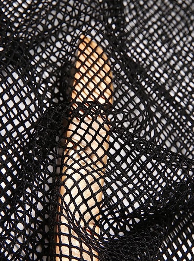 details of Men's Black Mesh Bodysuit: Fishnet Bodysuit for Men | Leotard Men- pridevoyageshop.com - gay men’s harness, lingerie and fetish wear