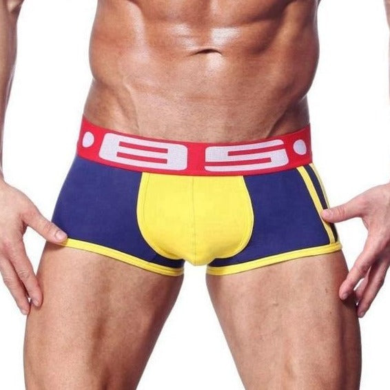 blue 85 Men's Racing Stripe Boxer Briefs - pridevoyageshop.com - gay men’s underwear and swimwear