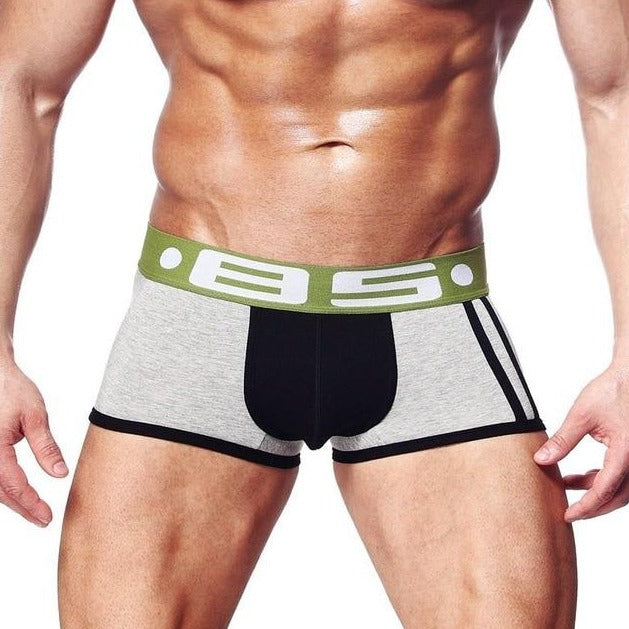gray 85 Men's Racing Stripe Boxer Briefs - pridevoyageshop.com - gay men’s underwear and swimwear