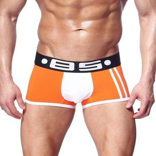 orange 85 Men's Racing Stripe Boxer Briefs - pridevoyageshop.com - gay men’s underwear and swimwear