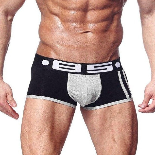 black 85 Men's Racing Stripe Boxer Briefs - pridevoyageshop.com - gay men’s underwear and swimwear