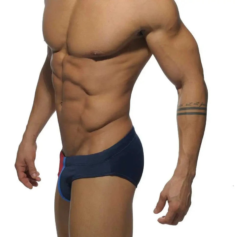 Red + Black Gay Men's Racing Swim Briefs - pridevoyageshop.com - gay men’s underwear and swimwear