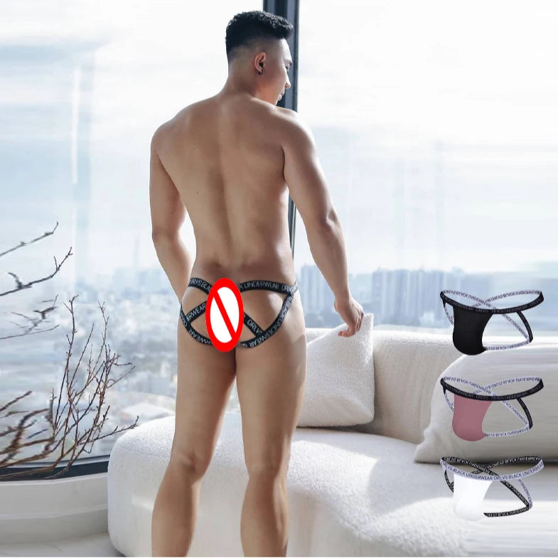 A sexy man in Men’s X-Strap Jock Thong - pridevoyageshop.com - gay men’s thongs, boxers, briefs and jockstraps