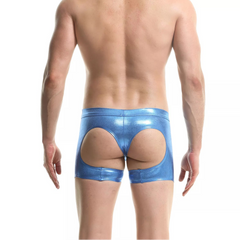 A sexy man in blue Men’s Metallic Peephole Boxer - pridevoyageshop.com - gay men’s thongs, boxers, briefs and jockstraps