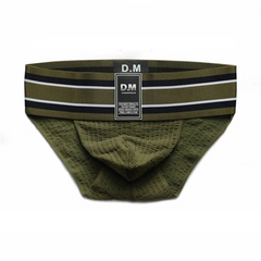 Army green Men’s D.M. Label Stripe Jock Briefs - pridevoyageshop.com - gay men’s thongs, boxers, briefs and jockstraps