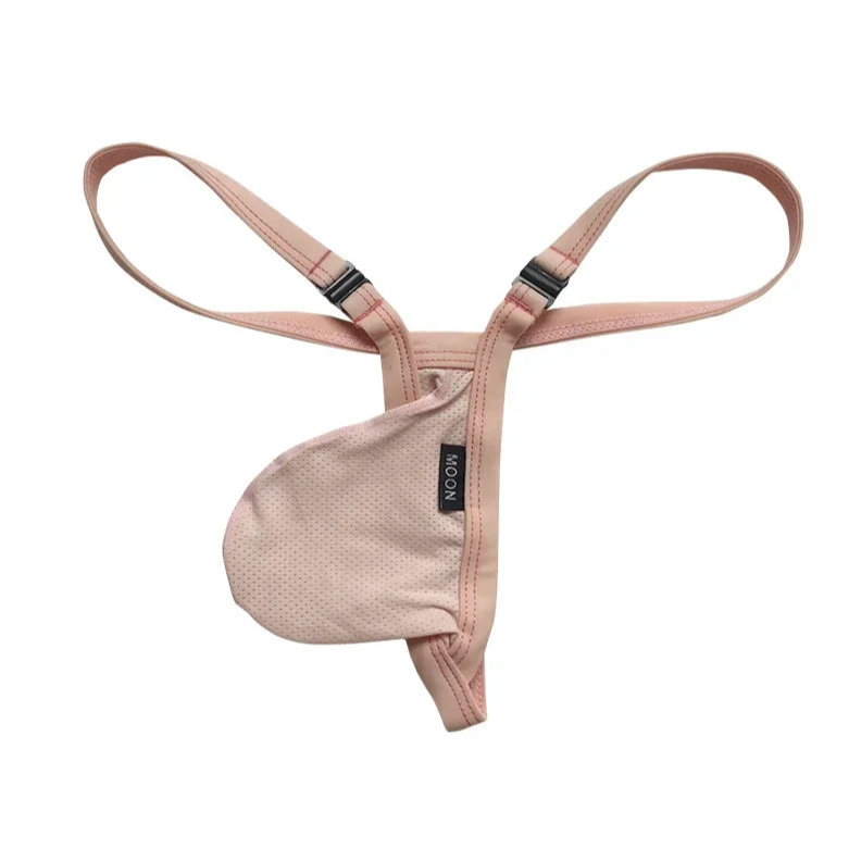 Beige Men’s Strapped Desire Thong - pridevoyageshop.com - gay men’s thongs, boxers, briefs and jockstraps
