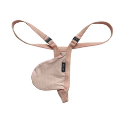 Beige Men’s Strapped Desire Thong - pridevoyageshop.com - gay men’s thongs, boxers, briefs and jockstraps