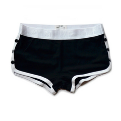 Black DM Men’s Snap-Side Cozy Boxer Shorts - pridevoyageshop.com - gay men’s thongs, boxers, briefs and jockstraps
