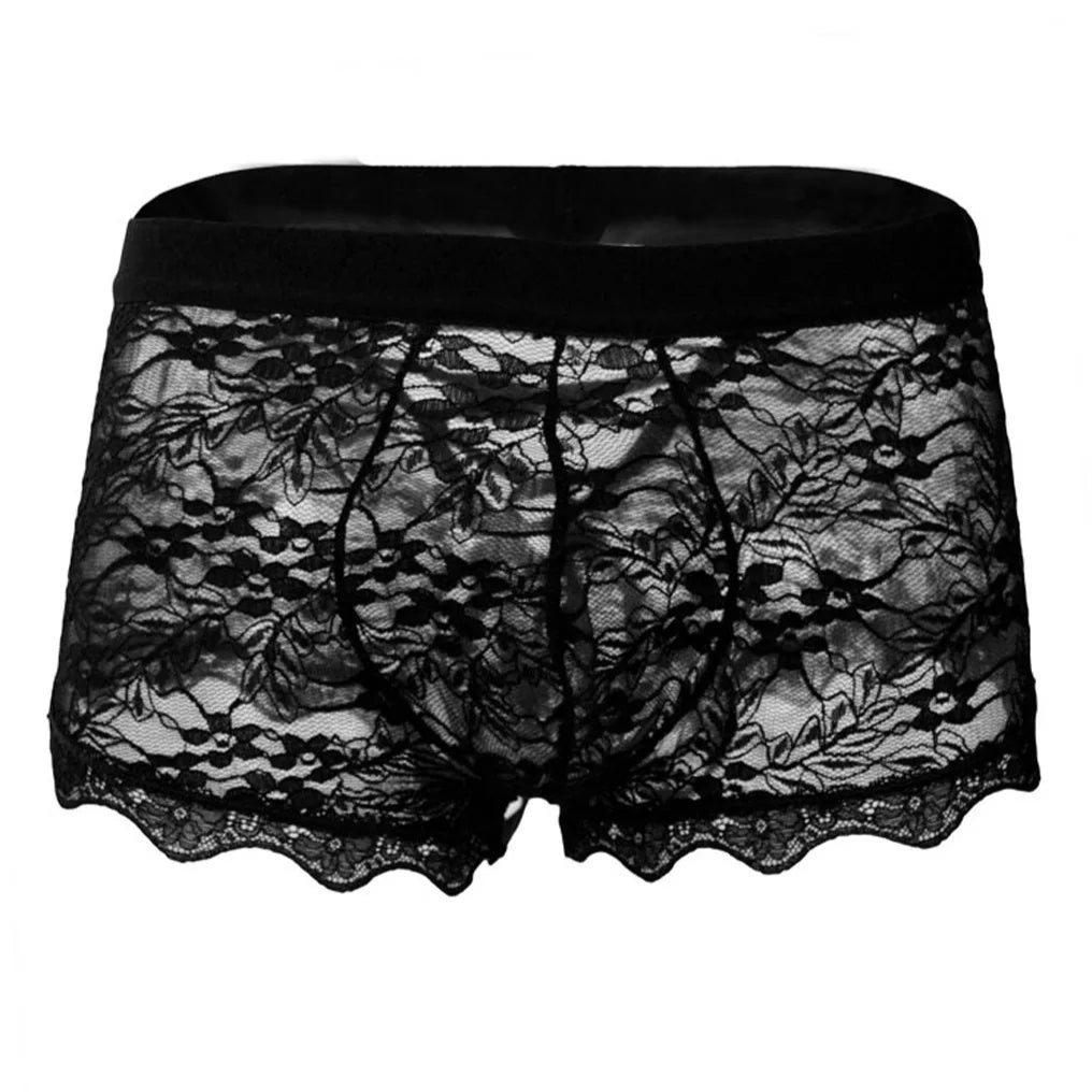 Black Men’s Backdoor Boudoir Lace-Up Boxers - pridevoyageshop.com - gay men’s thongs, boxers, briefs and jockstraps