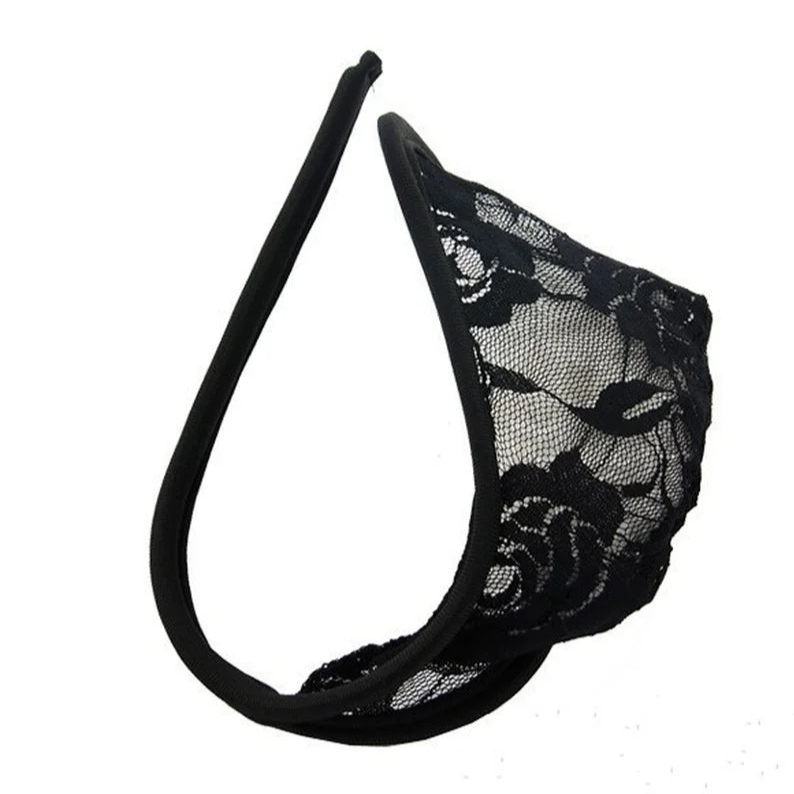 Black Men’s Cheeky Lace C-String - pridevoyageshop.com - gay men’s thongs, boxers, briefs and jockstraps
