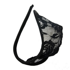 Black Men’s Cheeky Lace C-String - pridevoyageshop.com - gay men’s thongs, boxers, briefs and jockstraps