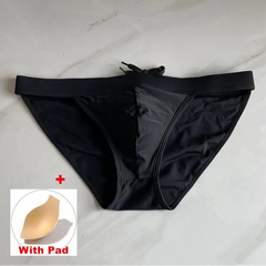 Black Men’s Clean Slate Swim Briefs with pad - pridevoyageshop.com - gay men’s sexy swim briefs, trunks, board shorts, and bikinis
