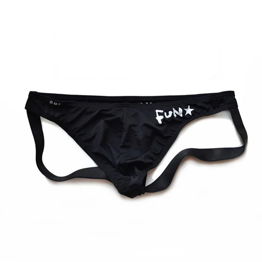 Black Men’s D.M. Fun Star Jockstrap - pridevoyageshop.com - gay men’s thongs, boxers, briefs and jockstraps